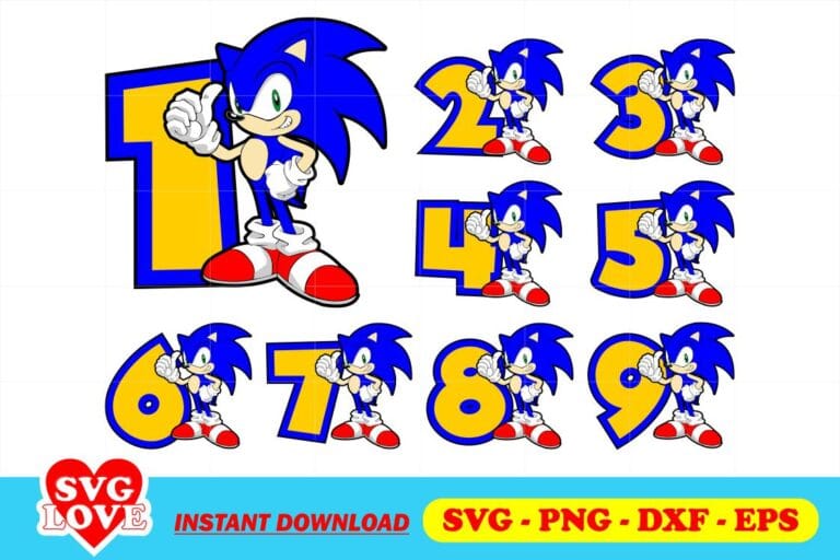 Sonic Svg Sonic Birthday Numbers Svg Gravectory