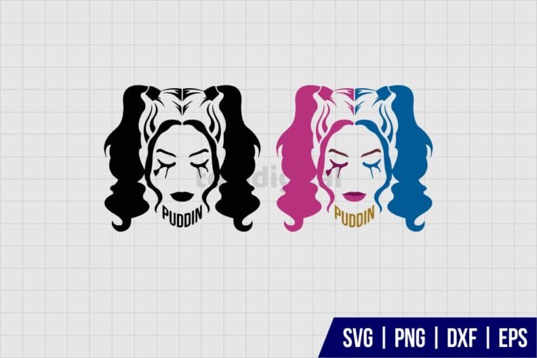 Harley Quinn Head Svg Files Gravectory