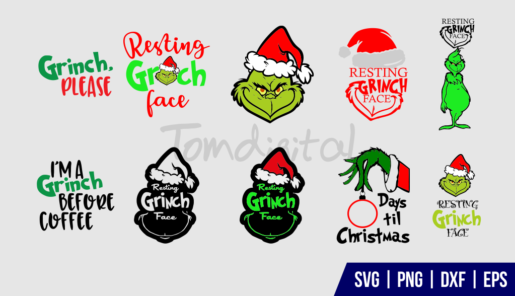 Grinch SVG Cut File Grinch SVG PNG DXF EPS Bundle