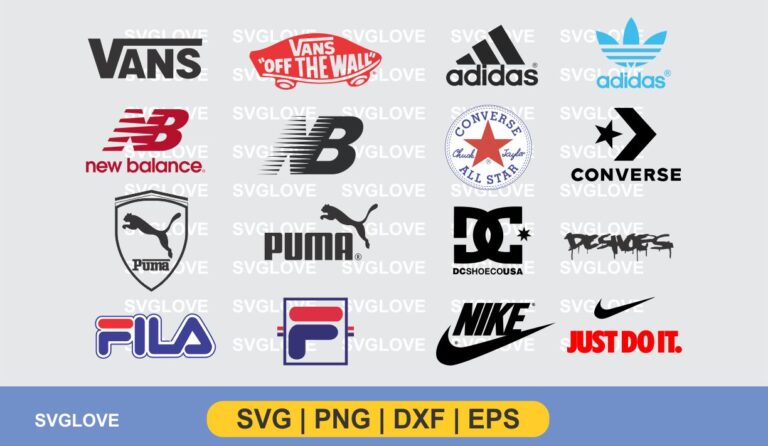 Sneakers Brand Logo SVG Bundle - Gravectory