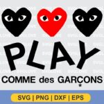 Hearts Play Comme Des Garcons SVG