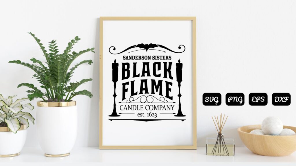 black flame candle company svg