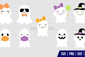 Cute Ghost SVG Cut File Bundle