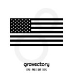 Black American Flag SVG Free