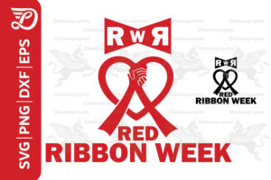Red ribbon week svg