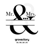 Mr And Mrs Monogram SVG