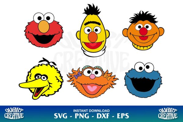 Sesame Street Characters SVG - Gravectory