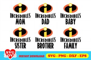 the incredibles family svg