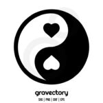 yin yang heart svg