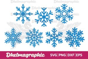 Snowflake Flake Winter ChristmasSVG EPS PNG DXF