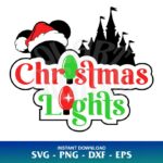 mickey christmas lights svg