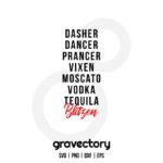 Dasher Dancer Prancer Vixen Moscato SVG