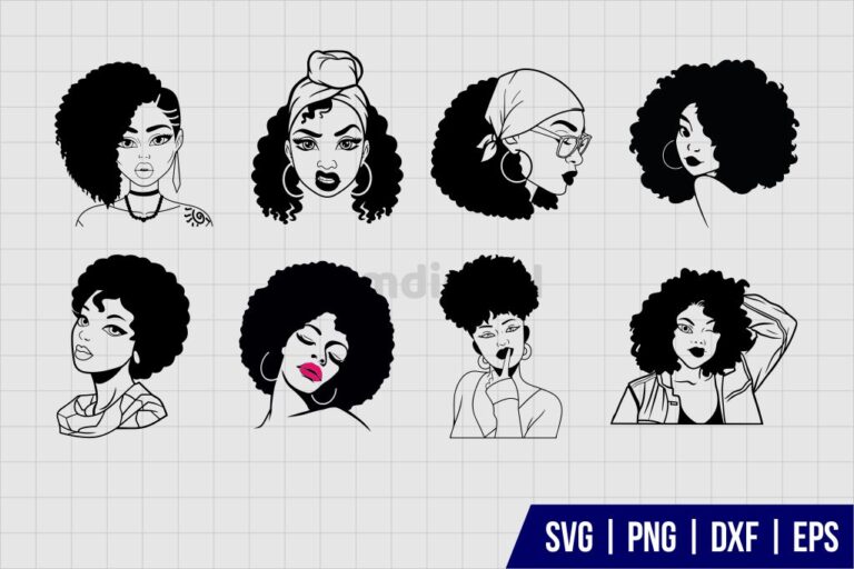 Afro Woman SVG Bundle - Gravectory