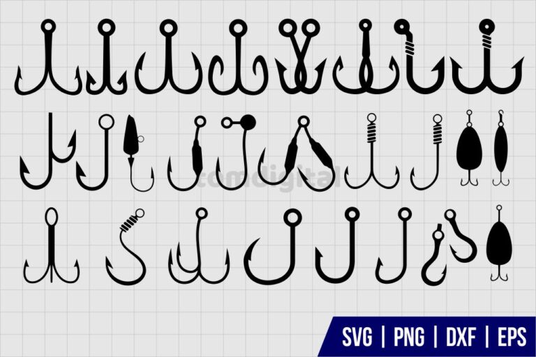 Fishing Hook SVG Bundle - Gravectory