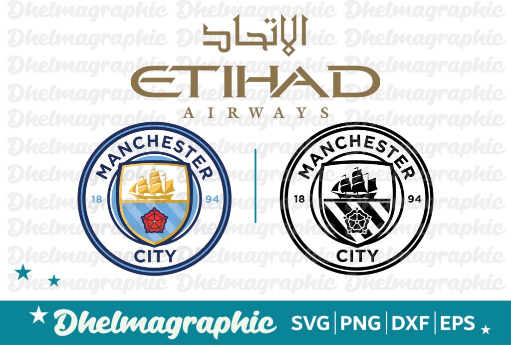 Manchester City Football Club, Manchester City F.C, Etihad Airways Logo SVG PNG EPS DXF