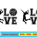 love volleyball svg