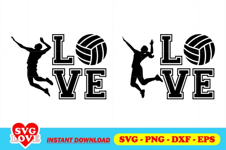 Love Volleyball SVG - Gravectory