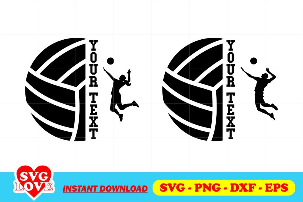 monogram volleyball svg
