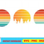 retro sunset svg