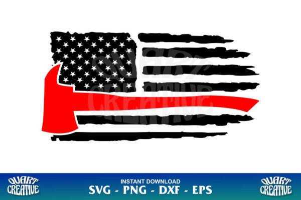 American Flag Firefighter SVG - Gravectory