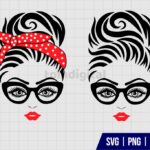 Messy Bun With Glasses SVG