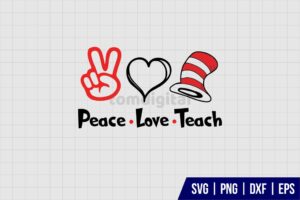 Peace Love Reading SVG