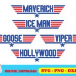 Top Gun SVG Maverick Ice Man Goose Viper Hollywood SVG