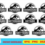 jurassic park family svg bundle