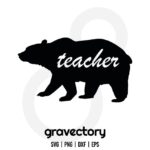 teacher bear svg free