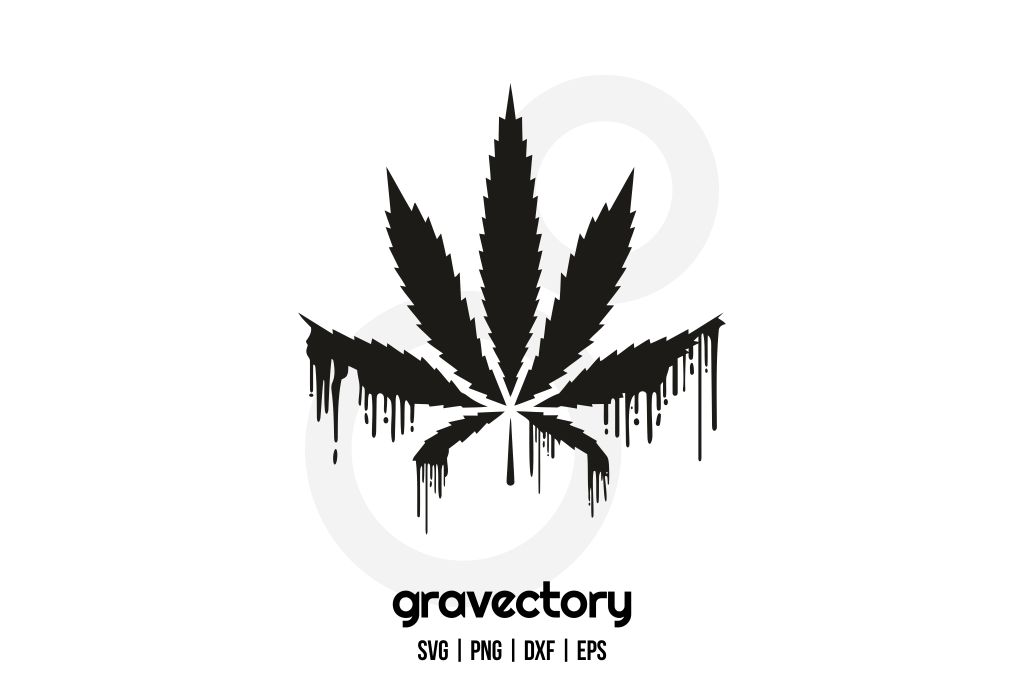 Cannabis Dripping Leaf SVG