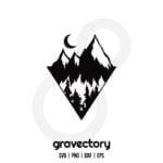 Geometric Mountains SVG Free