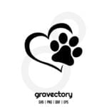 Heart Paw Print SVG