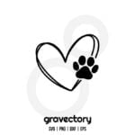 Dog Paw Heart SVG Free