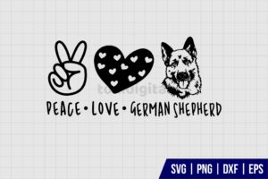 Peace Love German Shepherd SVG
