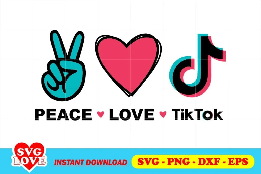 peace love tiktok svg