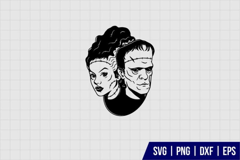 Frankenstein And Bride SVG - Gravectory