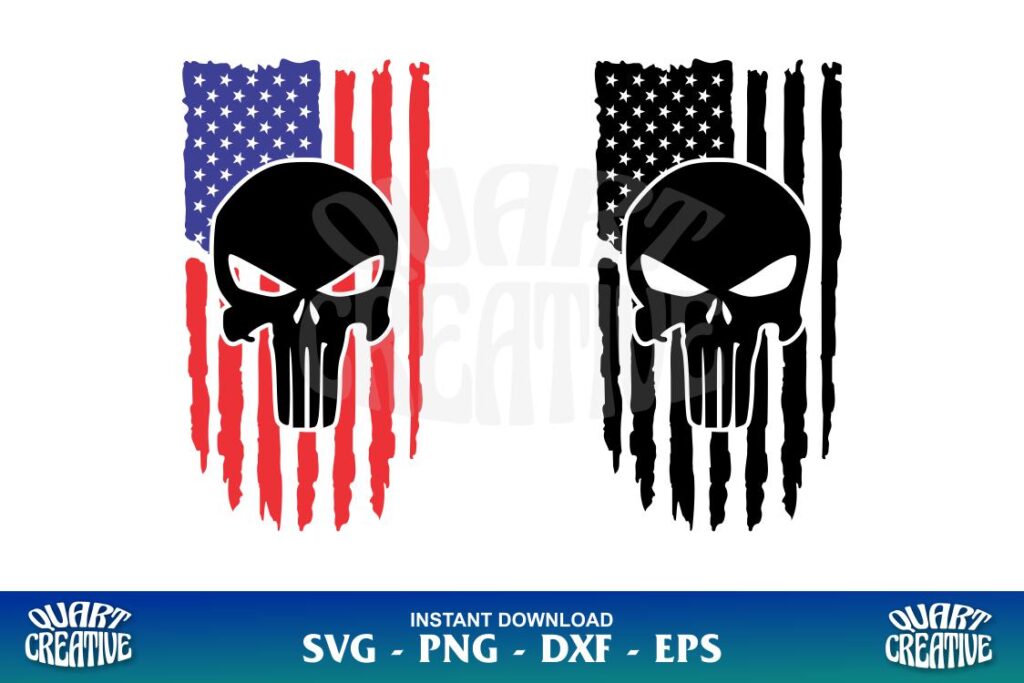 american skull flag svg American Skull Flag SVG