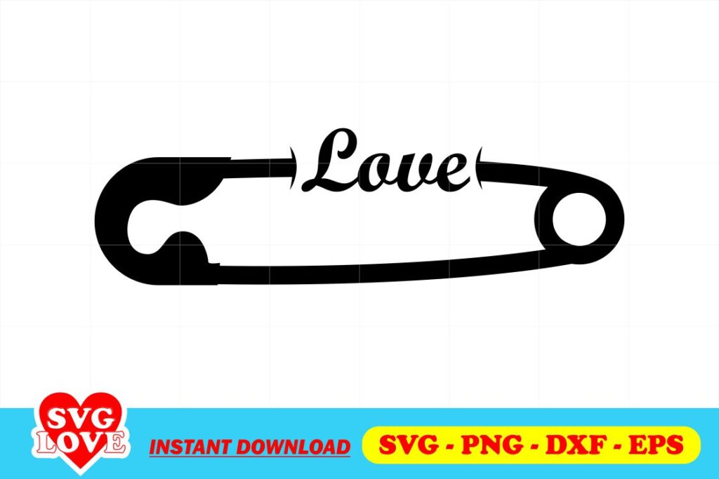 love safety pin svg