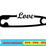 love safety pin svg