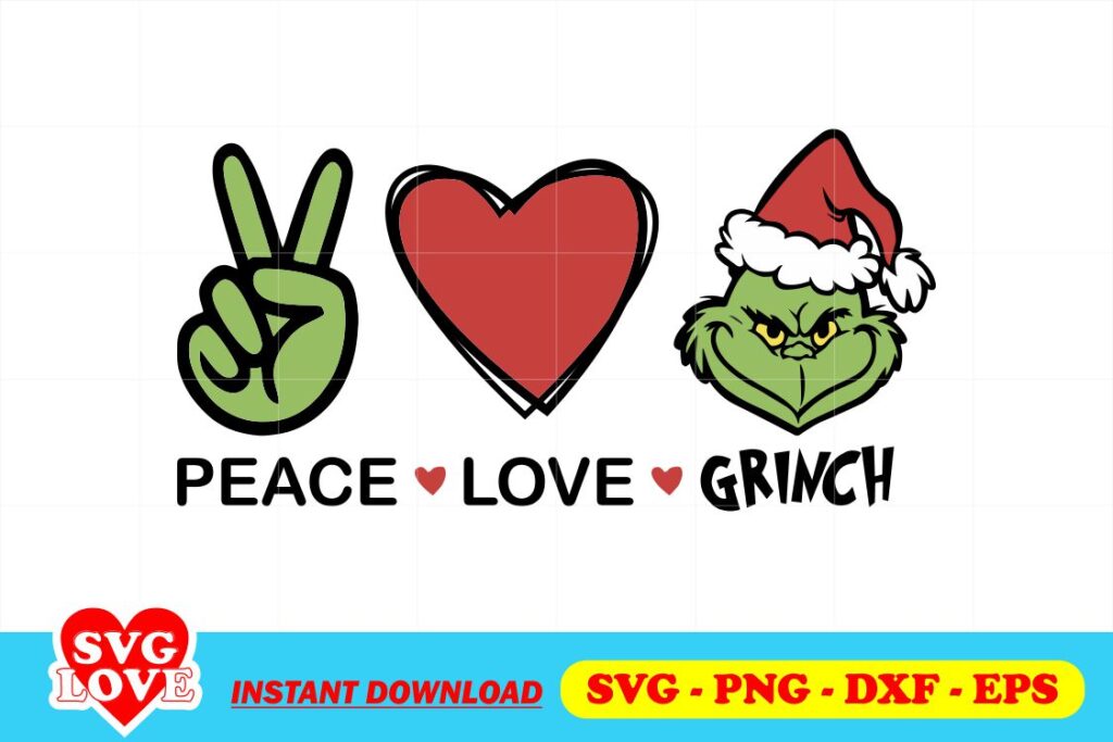 peace love grinch svg Peace Love Grinch SVG