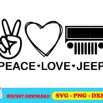 Peace Love Jeep SVG