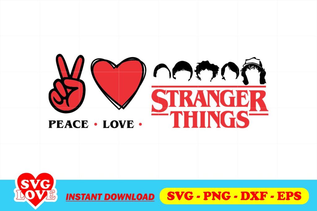 peace love stranger things svg Peace Love Stranger Things SVG