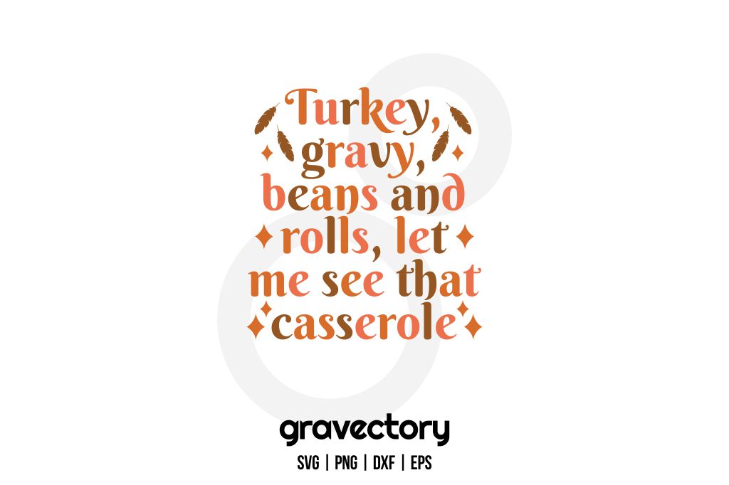 Turkey Gravy Beans And Rolls SVG