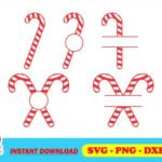 candy cane monogram svg