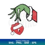 Grinch hand bad bunny heart christmas svg
