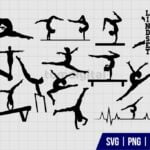 Gymnastics Silhouette SVG Cut File