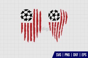 Soccer Ball American Flag SVG