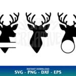deer head monogram svg