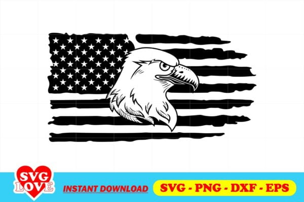 Eagle American Flag SVG - Gravectory