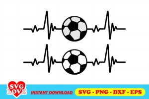 heartbeat line soccer svg